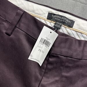 Banana Republic Men's Aiden Slim Fit Chino Plum Purple 33 X 32" NEW WITH TAGS
